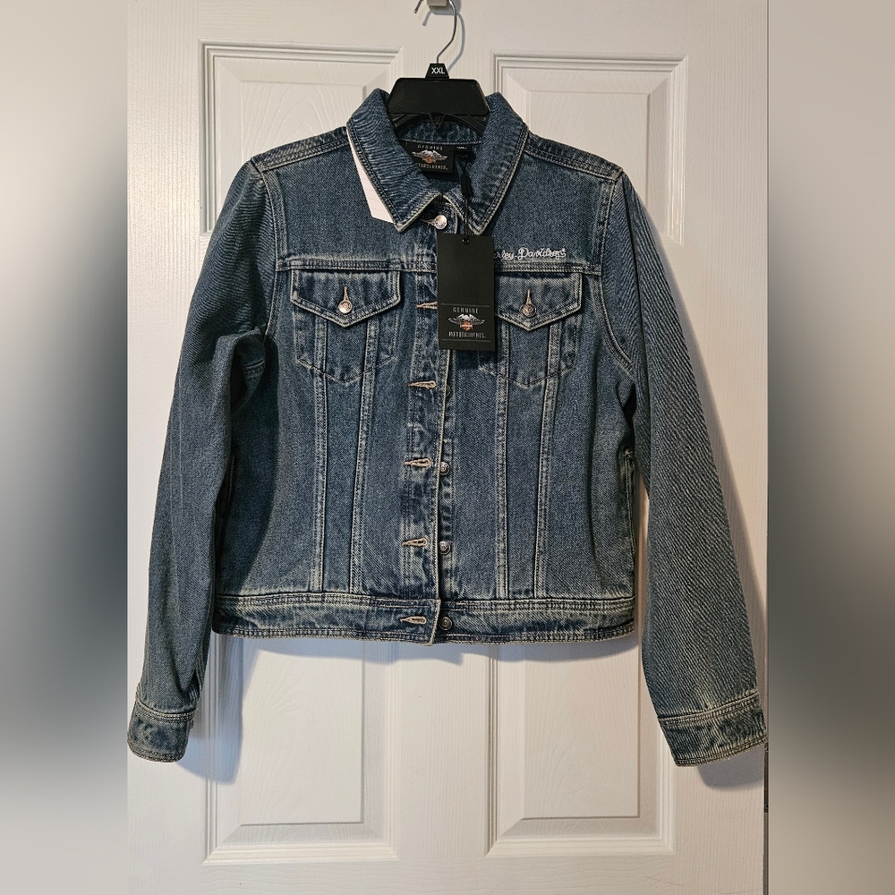 Harley Davidson blue jean jacket
